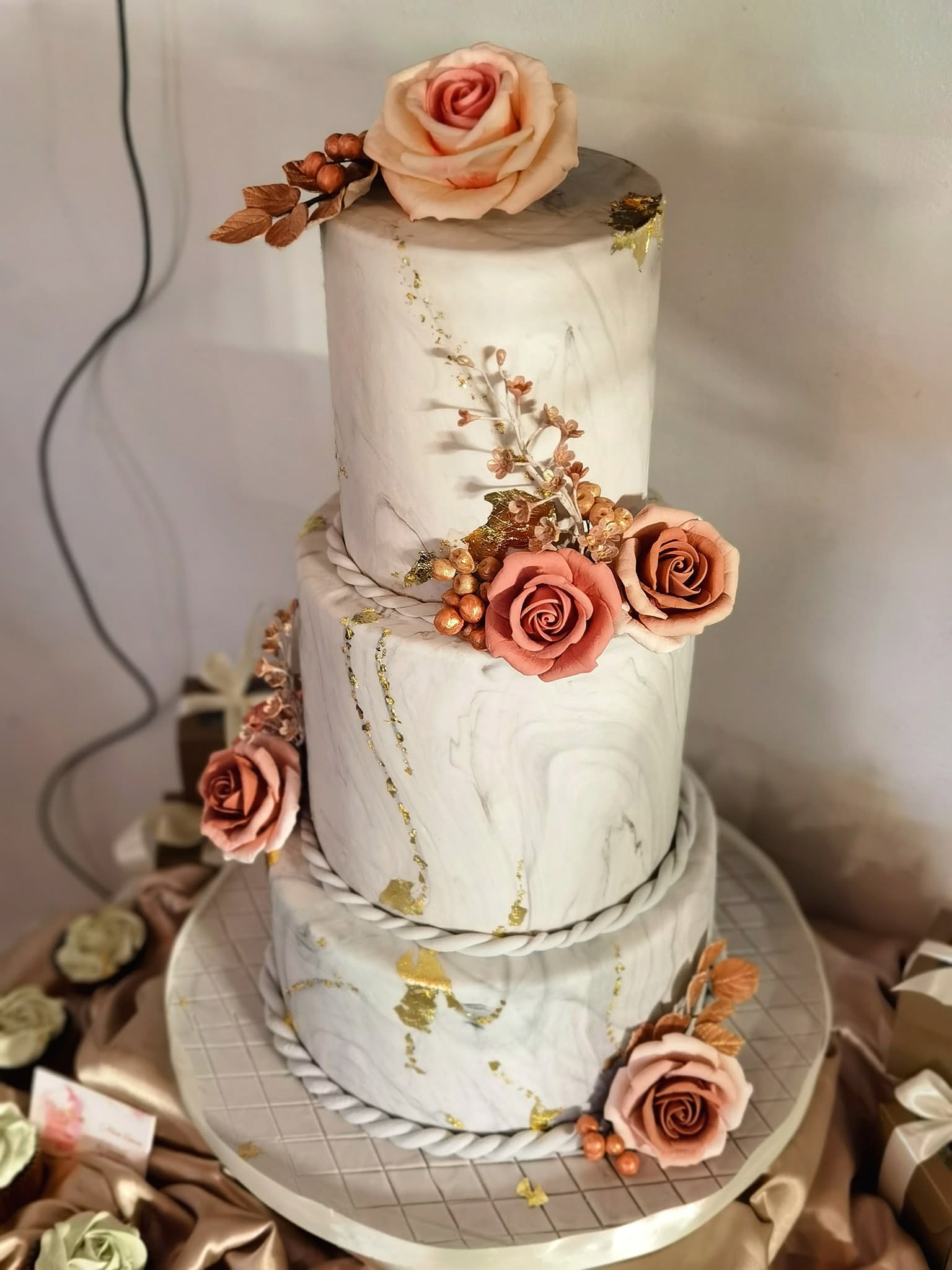 Marble, gold, and a few perfect roses.